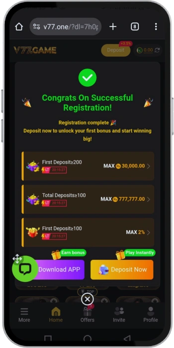 v77 game registration